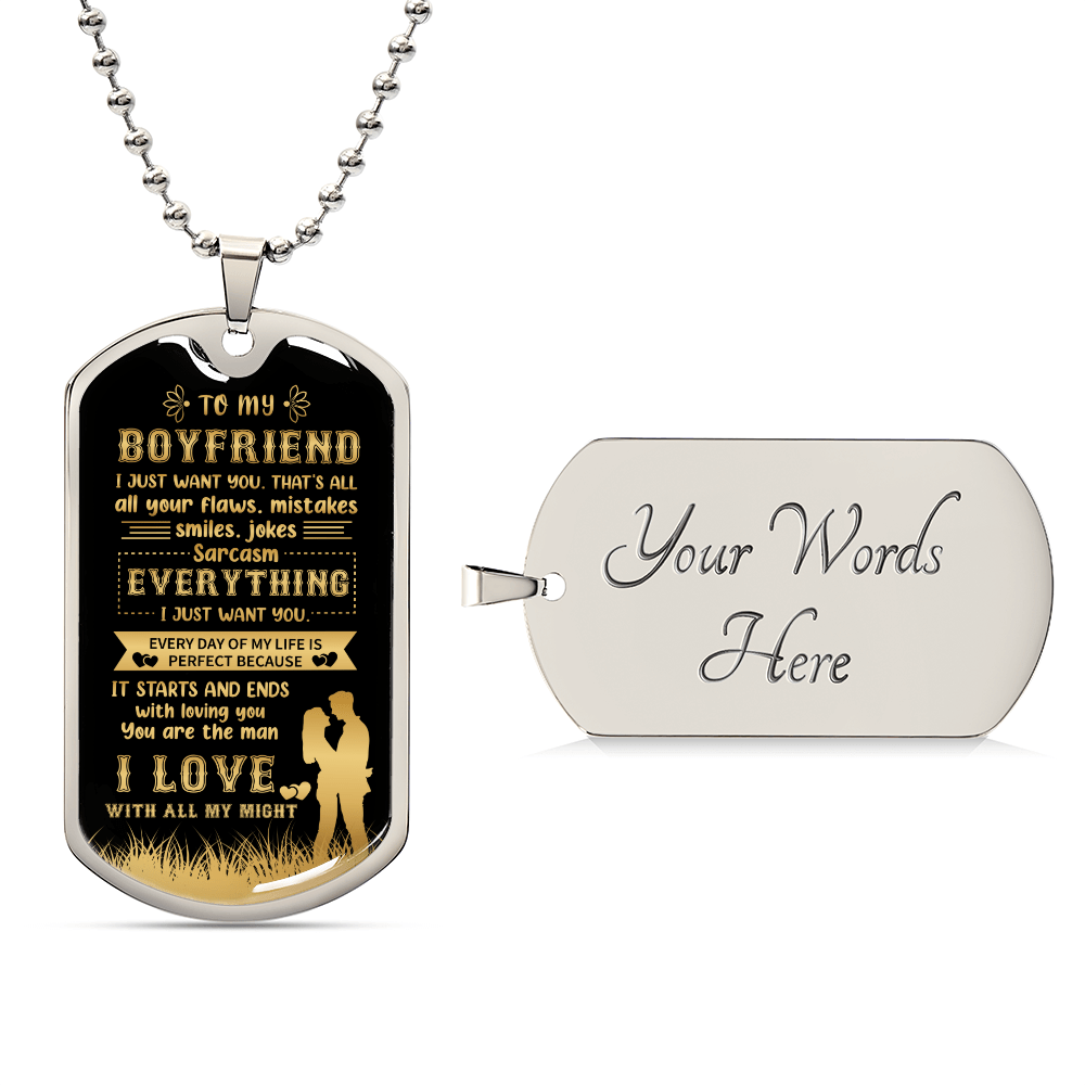 To my boyfriend - Luxury Graphic Dog Tag Necklace - Beauty Belliss